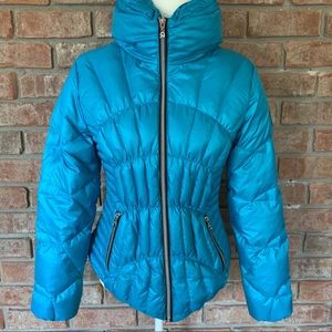 Teal Blue Guess Winter Down Jacket Coat Sz S Small